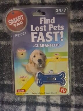 adidas Blue Bone Pet ID Tag with Silver Edge